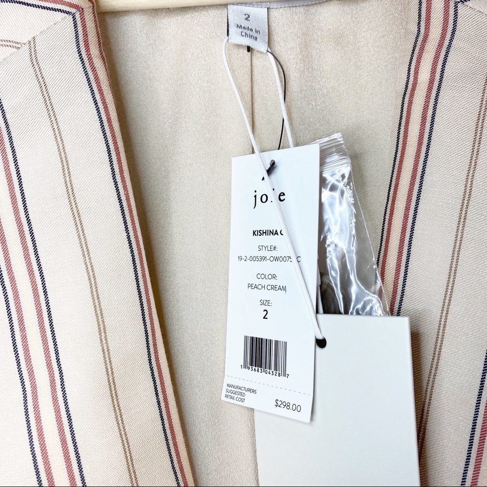 NEW Joie Kishina C Striped Peach Cream Career Casual Blazer 2 - Picture 5 of 9